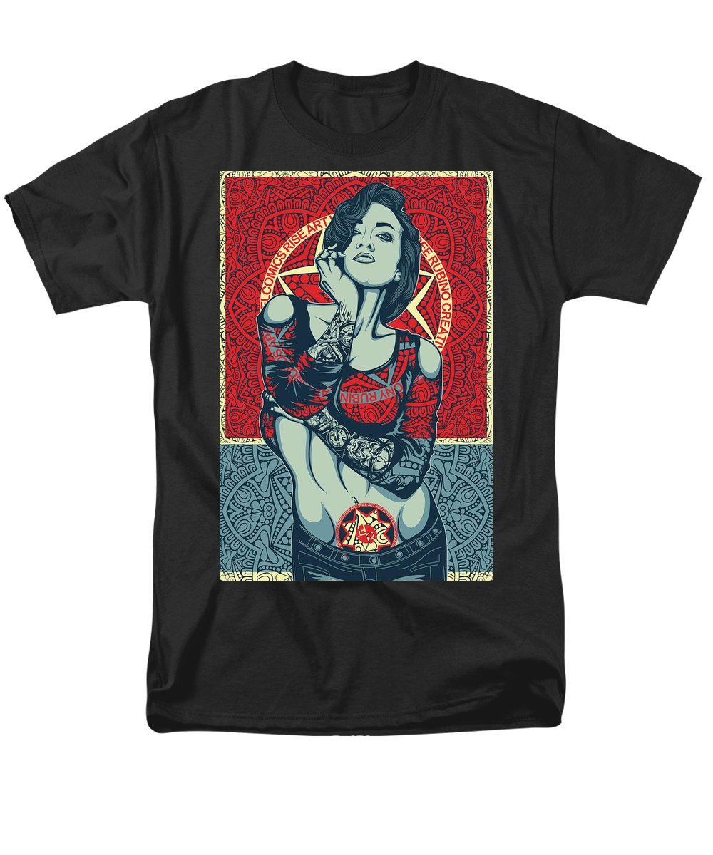 Rubino Mandala Woman Cool - Men's T-Shirt  (Regular Fit) Men's T-Shirt (Regular Fit) Pixels Black Small 