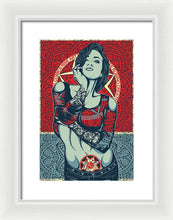 Rubino Mandala Woman Cool - Framed Print Framed Print Pixels 9.375" x 14.000" White White