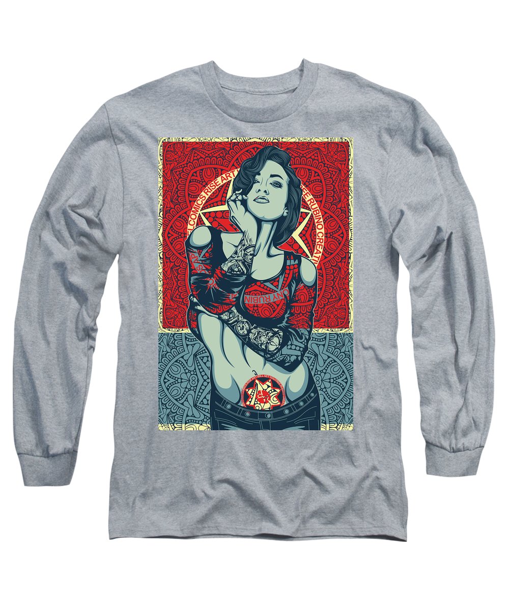 Rubino Mandala Woman Cool - Long Sleeve T-Shirt Long Sleeve T-Shirt Pixels Heather Small 
