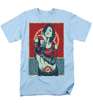 Rubino Mandala Woman Cool - Men's T-Shirt  (Regular Fit) Men's T-Shirt (Regular Fit) Pixels Light Blue Small 