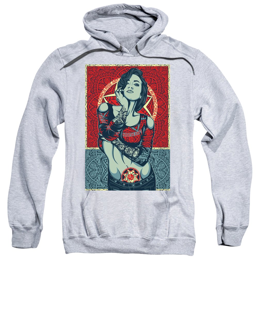 Rubino Mandala Woman Cool - Sweatshirt Sweatshirt Pixels Heather Small 