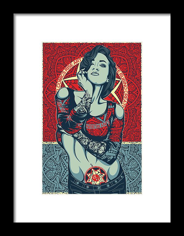 Rubino Mandala Woman Cool - Framed Print Framed Print Pixels 6.625