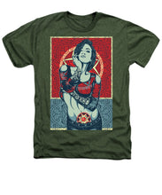 Rubino Mandala Woman Cool - Heathers T-Shirt Heathers T-Shirt Pixels Military Green Small 