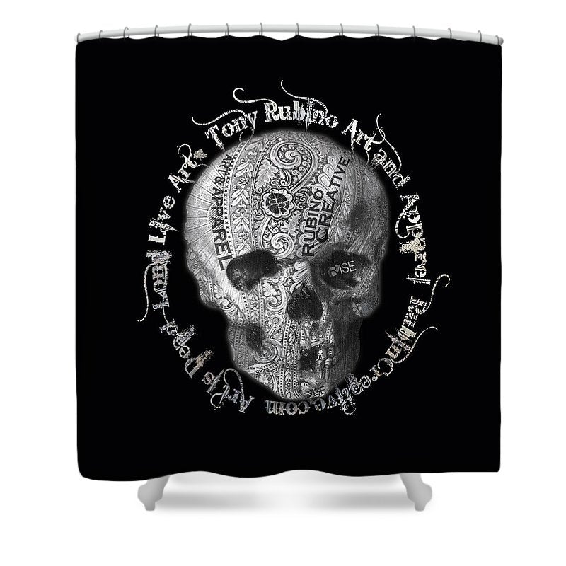 Rubino Metal Skull - Shower Curtain