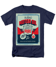 Rubino Motor Oil 2 - Men's T-Shirt  (Regular Fit) Men's T-Shirt (Regular Fit) Pixels Navy Small 