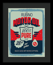 Rubino Motor Oil 2 - Framed Print Framed Print Pixels 12.000" x 16.000" Black Black