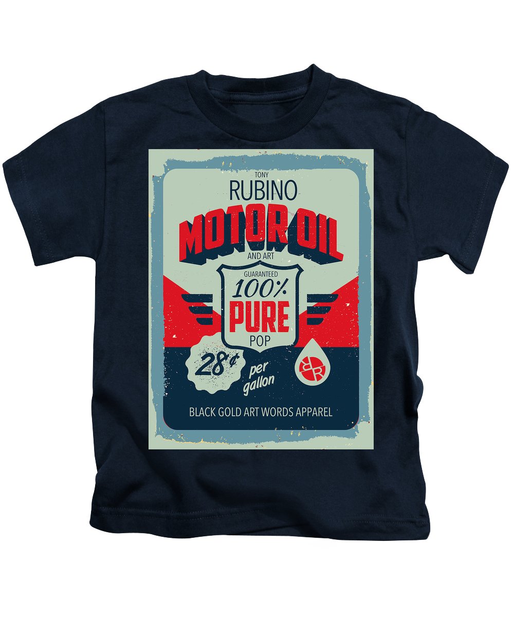 Rubino Motor Oil 2 - Kids T-Shirt Kids T-Shirt Pixels Navy Small 