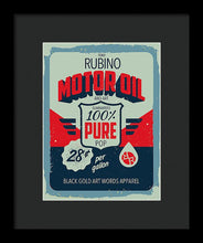 Rubino Motor Oil 2 - Framed Print Framed Print Pixels 7.500" x 10.000" Black Black