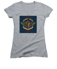 Rubino Motorcycle And Scooters - Women's V-Neck (Athletic Fit) Women's V-Neck (Athletic Fit) Pixels Heather Small 