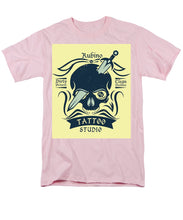 Rubino Motorcycle And Tattoo Skull - Men's T-Shirt  (Regular Fit) Men's T-Shirt (Regular Fit) Pixels Pink Small 