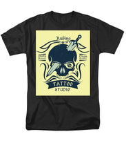 Rubino Motorcycle And Tattoo Skull - Men's T-Shirt  (Regular Fit) Men's T-Shirt (Regular Fit) Pixels Black Small 
