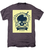 Rubino Motorcycle And Tattoo Skull - Men's Premium T-Shirt Men's Premium T-Shirt Pixels Moth Heather Small 