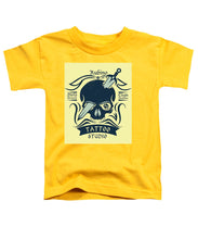 Rubino Motorcycle And Tattoo Skull - Toddler T-Shirt Toddler T-Shirt Pixels Yellow Small 