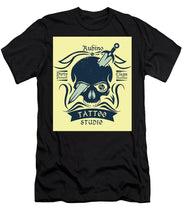 Rubino Motorcycle And Tattoo Skull - Men's T-Shirt (Athletic Fit) Men's T-Shirt (Athletic Fit) Pixels Black Small 
