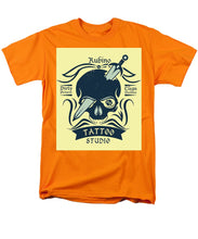 Rubino Motorcycle And Tattoo Skull - Men's T-Shirt  (Regular Fit) Men's T-Shirt (Regular Fit) Pixels Orange Small 