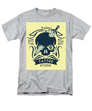 Rubino Motorcycle And Tattoo Skull - Men's T-Shirt  (Regular Fit) Men's T-Shirt (Regular Fit) Pixels Heather Small 