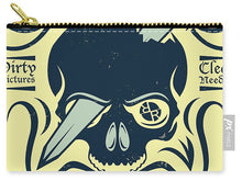 Rubino Motorcycle And Tattoo Skull - Carry-All Pouch Carry-All Pouch Pixels Small (6" x 4")  