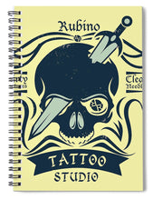Rubino Motorcycle And Tattoo Skull - Spiral Notebook Spiral Notebook Pixels 6" x 8"  