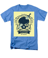 Rubino Motorcycle And Tattoo Skull - Men's T-Shirt  (Regular Fit) Men's T-Shirt (Regular Fit) Pixels Carolina Blue Small 