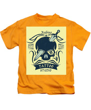 Rubino Motorcycle And Tattoo Skull - Kids T-Shirt Kids T-Shirt Pixels Gold Small 