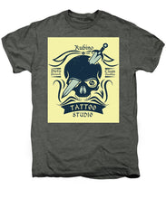 Rubino Motorcycle And Tattoo Skull - Men's Premium T-Shirt Men's Premium T-Shirt Pixels Platinum Heather Small 
