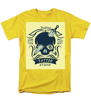 Rubino Motorcycle And Tattoo Skull - Men's T-Shirt  (Regular Fit) Men's T-Shirt (Regular Fit) Pixels Yellow Small 