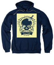 Rubino Motorcycle And Tattoo Skull - Sweatshirt Sweatshirt Pixels Navy Small 