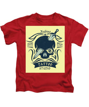Rubino Motorcycle And Tattoo Skull - Kids T-Shirt Kids T-Shirt Pixels Red Small 
