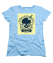 Rubino Motorcycle And Tattoo Skull - Women's T-Shirt (Standard Fit) Women's T-Shirt (Standard Fit) Pixels Light Blue Small 