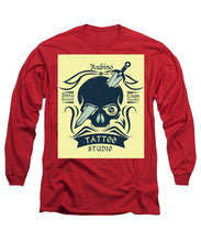 Rubino Motorcycle And Tattoo Skull - Long Sleeve T-Shirt Long Sleeve T-Shirt Pixels Red Small 