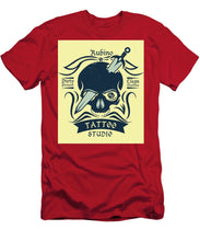 Rubino Motorcycle And Tattoo Skull - Men's T-Shirt (Athletic Fit) Men's T-Shirt (Athletic Fit) Pixels Red Small 