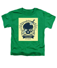 Rubino Motorcycle And Tattoo Skull - Toddler T-Shirt Toddler T-Shirt Pixels Kelly Green Small 