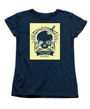Rubino Motorcycle And Tattoo Skull - Women's T-Shirt (Standard Fit) Women's T-Shirt (Standard Fit) Pixels Navy Small 