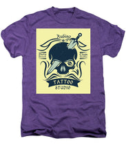 Rubino Motorcycle And Tattoo Skull - Men's Premium T-Shirt Men's Premium T-Shirt Pixels Deep Purple Heather Small 