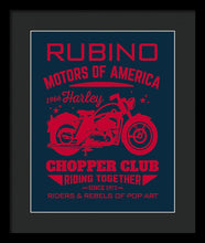 Rubino Motorcycle Club - Framed Print Framed Print Pixels 12.750" x 16.000" Black Black