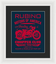 Rubino Motorcycle Club - Framed Print Framed Print Pixels 11.250" x 14.000" White Black