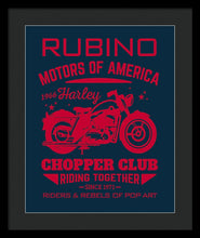 Rubino Motorcycle Club - Framed Print Framed Print Pixels 16.000" x 20.000" Black Black