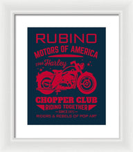 Rubino Motorcycle Club - Framed Print Framed Print Pixels 11.250" x 14.000" White White