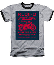 Rubino Motorcycle Club - Baseball T-Shirt Baseball T-Shirt Pixels Heather / Black Small 