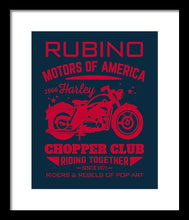 Rubino Motorcycle Club - Framed Print Framed Print Pixels 11.250" x 14.000" Black White