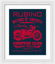 Rubino Motorcycle Club - Framed Print Framed Print Pixels 16.000" x 20.000" White White