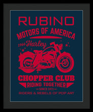 Rubino Motorcycle Club - Framed Print Framed Print Pixels 19.250" x 24.000" Black Black