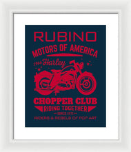 Rubino Motorcycle Club - Framed Print Framed Print Pixels 12.750" x 16.000" White White
