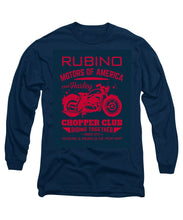 Rubino Motorcycle Club - Long Sleeve T-Shirt Long Sleeve T-Shirt Pixels Navy Small 