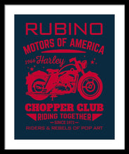 Rubino Motorcycle Club - Framed Print Framed Print Pixels 19.250" x 24.000" Black White