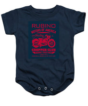 Rubino Motorcycle Club - Baby Onesie Baby Onesie Pixels Navy Small 