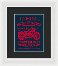 Rubino Motorcycle Club - Framed Print Framed Print Pixels 8.000" x 10.000" White Black