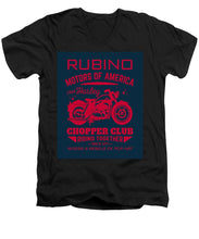 Rubino Motorcycle Club - Men's V-Neck T-Shirt Men's V-Neck T-Shirt Pixels Black Small 