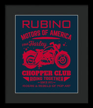 Rubino Motorcycle Club - Framed Print Framed Print Pixels 11.250" x 14.000" Black Black