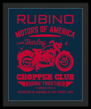 Rubino Motorcycle Club - Framed Print Framed Print Pixels 24.000" x 30.000" Black Black